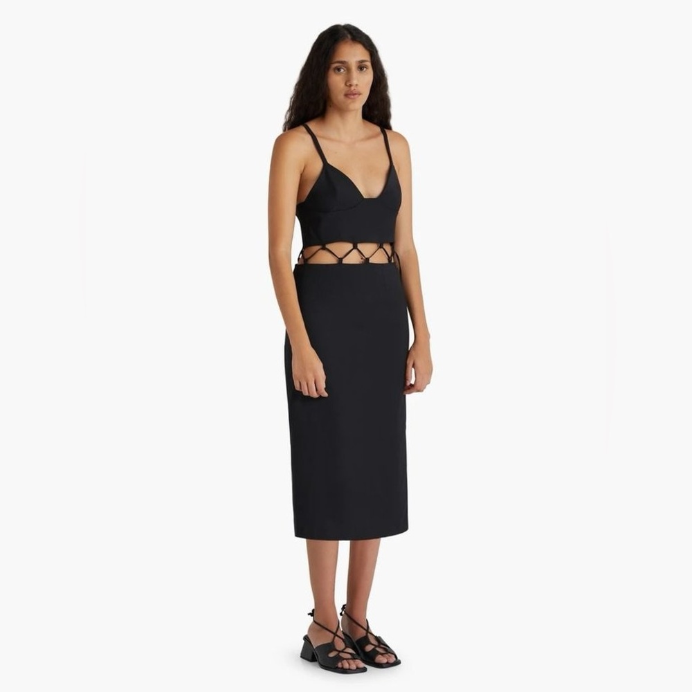 PALOMA WOOL Cut Out Pin Stripe Axel Three in One Midi Dress Skirt Top Size M - Picture 4 of 16
